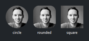Avatar shapes — dark theme