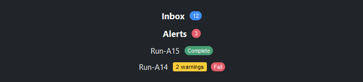 Badge in context — dark theme