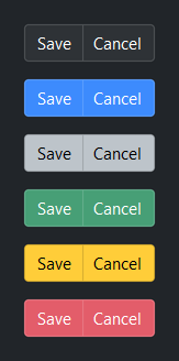 ButtonGroup accent colors — dark theme