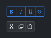 ButtonGroup icon-only — dark theme