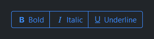 ButtonGroup icons — dark theme