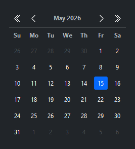 Calendar — dark theme