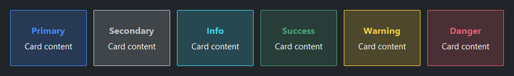 Card accent borders — dark theme