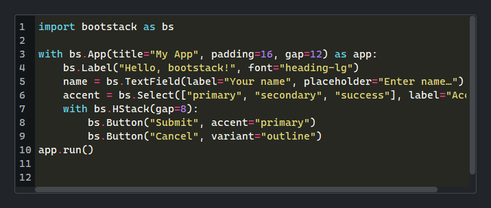 CodeEditor — dark theme