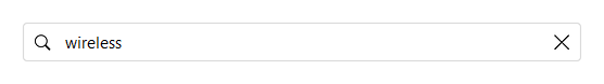 Search field with a leading search icon and a trailing clear button — light theme