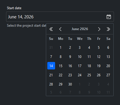DateField — dark theme