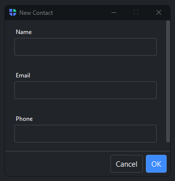 FormDialog — dark theme