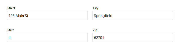 Form multiple columns — light theme