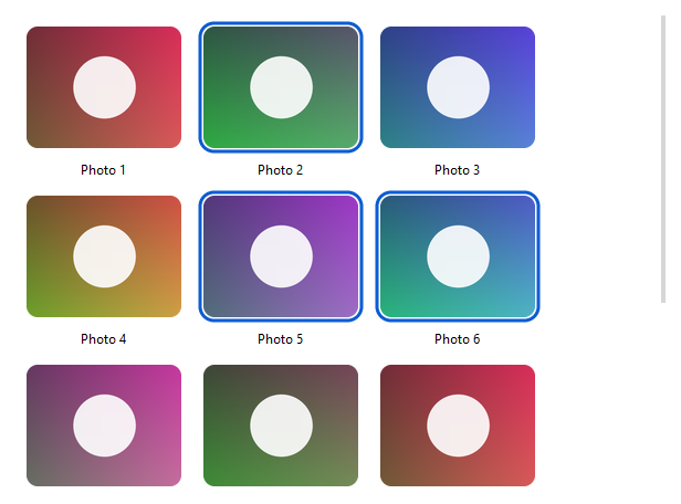 Gallery selection — light theme