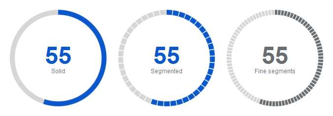 Gauge segmented arc — light theme