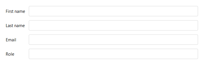 Grid form layout — light theme