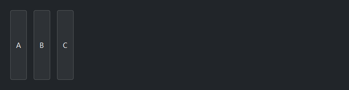 Buttons stretched to fill the row height — dark theme