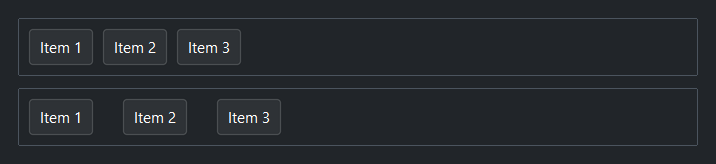 HStack gap — dark theme