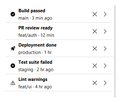 ListView row features — light theme