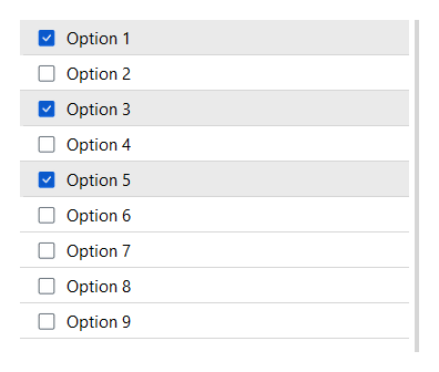 ListView multi-select — light theme