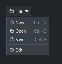 MenuButton keyboard shortcuts — dark theme