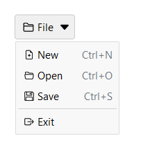 MenuButton keyboard shortcuts — light theme