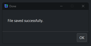 Message Dialogs — alert dialog, dark theme