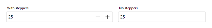 NumberField stepper buttons — light theme