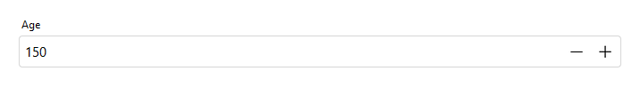 NumberField validation — light theme