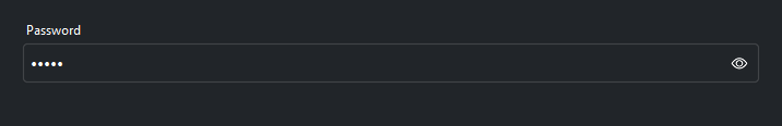 PasswordField validation — dark theme