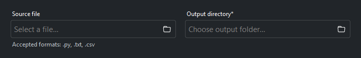 PathField label and message — dark theme