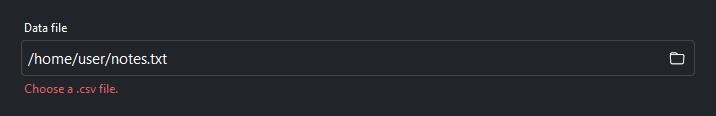 PathField validation — dark theme