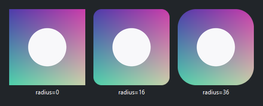 Picture rounded corners — dark theme