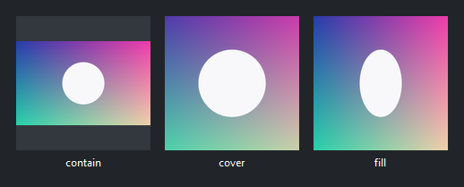 Picture fit modes — dark theme