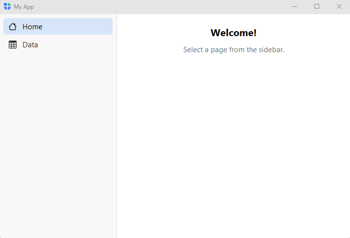 An AppShell navigation window — light theme