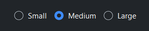 RadioGroup — dark theme