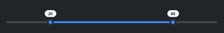 RangeSlider value badges — dark theme