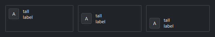 Row alignment — dark theme