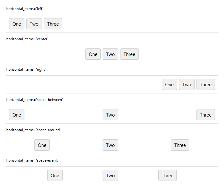 Row arrangement — light theme