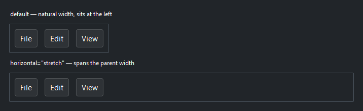 Row self-placement — dark theme