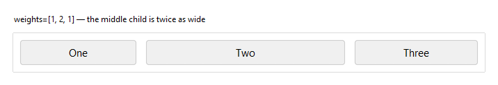 Row proportional widths — light theme