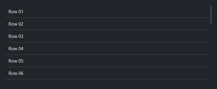 ScrollView thin scrollbar — dark theme