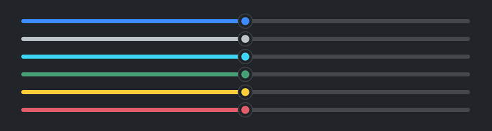 Slider accent colors — dark theme
