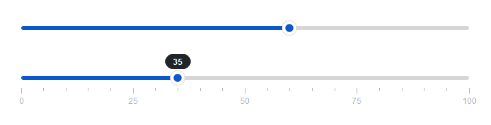 Slider demo — light theme