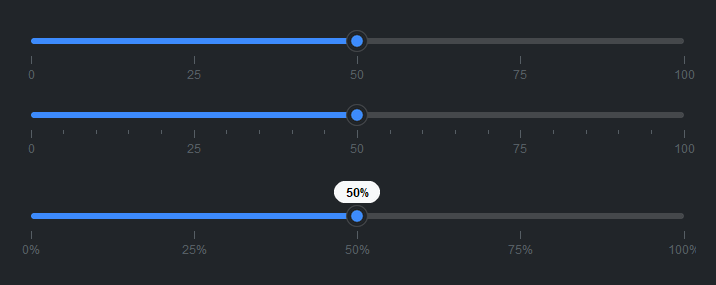 Slider tick marks — dark theme