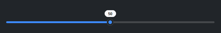 Slider value badge — dark theme