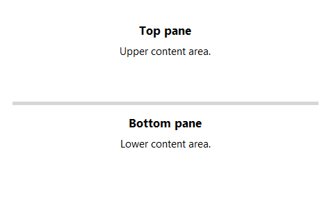 SplitView vertical — light theme