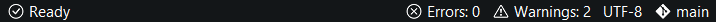 StatusBar segments split into left and right clusters — dark theme