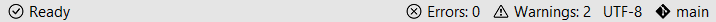 StatusBar segments split into left and right clusters — light theme