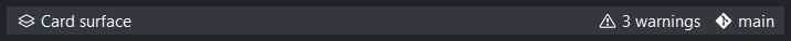 StatusBar with card surface — dark theme