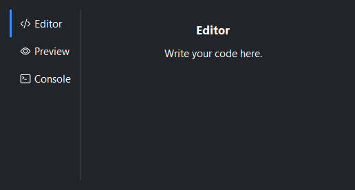Tabs vertical orientation — dark theme