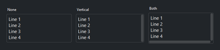 TextArea scrollbars — dark theme