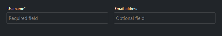 TextField required — dark theme