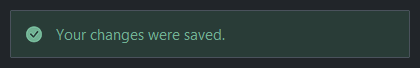 A passive toast in a corner — dark theme