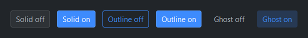 ToggleButton style variants — dark theme